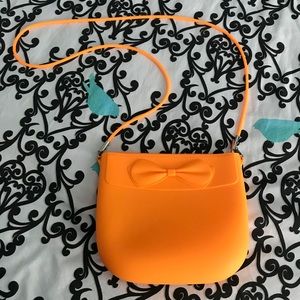 Orange rubber purse